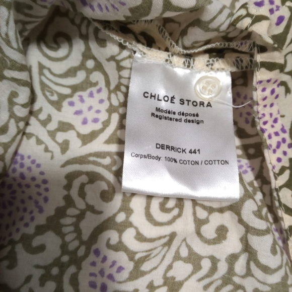 Chloé Beige Pink Floral Print Blouse Long Sleeve Button Front Size 34(0-2) - Picture 3 of 6